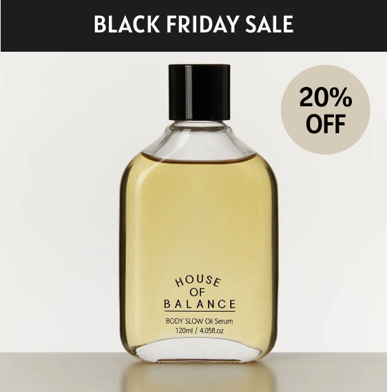 Oil roller bottle with 'Black Friday Sale' text and price on a white background